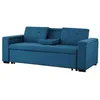 Image de Canape droit CONCEPT USINE 3 places en lin bleu 85 x 203 x 85 cm