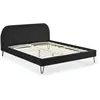 Image de Structure de lit 160 x 200 cm en velours noir et pieds noirs PHOENIX CONCEPT USINE