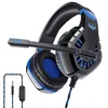 Image de Casque gamer OVLENG OV-P40 noir et bleu avec micro - Haut-parleur 50mm - Contrôle du volume sur le fil