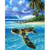 Image de Peinture par numéro Figured'Art Tortue détendue 40x50 cm