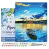 Image de Peinture par Numéro Figured'Art avec Cadre - Barque et Lever de Soleil - Kit de Loisir Créatif DIY Numéro d'Art - 40x50cm toile tendue sur châssis