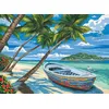 Image de Peinture par numéro Figured'Art Barque sous les cocotiers 40x50 cm