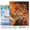 Image de Peinture par Numéro Figured'Art avec Cadre - Couple Lion et Lionne - Kit de Loisir Créatif DIY Numéro d'Art - 40x50cm toile tendue sur châssis