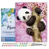 Image de Peinture par Numéro Figured'Art avec Cadre - Bébé Panda - Kit de Loisir Créatif DIY Numéro d'Art Complet - 40x50cm toile tendue sur châssis