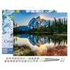 Image de Peinture par Numéro Figured'Art avec Cadre - Lac et Reflet de Montagne - Kit de Loisir Créatif DIY Numéro d'Art - 40x50cm toile tendue sur châssis