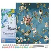 Image de Peinture par Numéro Figured'Art avec Cadre - Fleurs et Oiseaux - Kit de Loisir Créatif DIY Numéro d'Art Complet - 40x50cm toile tendue sur châssis