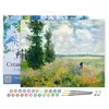 Image de Peinture par Numéro Figured'Art avec Cadre - Monet Champ de coquelicots - Kit de Loisir Créatif DIY Numéro d'Art - 40x50cm toile tendue sur châssis