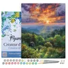 Image de Peinture par Numéro Figured'Art avec Cadre - Ours et coucher de soleil - Kit de Loisir Créatif DIY Numéro d'Art - 40x50cm toile tendue sur châssis