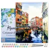 Image de Peinture par Numéro Figured'Art avec Cadre - Aquarelle de Venise - Kit de Loisir Créatif DIY Numéro d'Art Complet - 40x50cm toile tendue sur châssis
