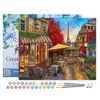 Image de Peinture par Numéro Figured'Art avec Cadre - Terrasse à Paris - Kit de Loisir Créatif DIY Numéro d'Art Complet - 40x50cm toile tendue sur châssis