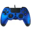 Image de Steelplay Slimpack - Manette filaire (câble de 3m), Compatible PS4/PS3/PC, Double Retour de Vibration, 4 palettes arrière programmables, Ergonomique et Confortable - Bleu Saphir