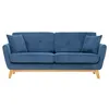 Image de Canape droit CONCEPT USINE 3 places en velours bleu 85 x 190 x 85 cm