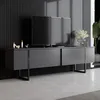 Image de LUXOR - Meuble TV anthracite et noir 2 portes 180cm - CONCEPT USINE