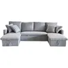 Image de Canape angle fixe CONCEPT USINE 4 places en tissu gris 147 x 286 x 88 cm