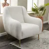 Image de NEGAN - Fauteuil blanc - pieds dorés CONCEPT USINE