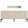 Image de Buffet effet travertin 180 cm 6 portes et étagère AURA CONCEPT USINE