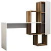 Image de Bureau fonctionnel 6 rangements - bois et blanc TURKU CONCEPT USINE