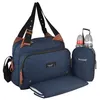 Image de Baby on board-sac a langer -sac titou bleu denim - 2 compartiments 8 poches - sac repas - tapis a langer sac linge sale attaches