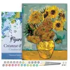 Image de Peinture par Numéro Figured'Art avec Cadre - Van Gogh Tournesols - Kit de Loisir Créatif DIY Numéro d'Art Complet - 40x50cm toile tendue sur châssis