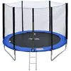 Image de Pack Premium Trampoline 245cm réversible bleu / vert CANBERRA + filet, échelle, bâche et kit d'ancrage