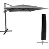 Image de Parasol déporté MOLOKAI carré 3x3m gris + housse