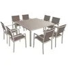 Image de Salon de jardin CAGLIARI en textilène taupe 8 places - aluminium taupe