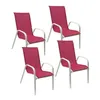 Image de Lot de 4 chaise HAPPY GARDEN H. 95 cm empilable non pliable exterieur en aluminium rose