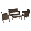 Image de Ensembles canapes. fauteuils et tables de jardin happy garden acier 4 personnes marron 104 x 58 x 81 cm 4 pieces