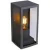 Image de V-TAC, Éclairage d'extérieur, VT837 Applique 1 x E27 Matt Noir Verre clair (E27, IP44)