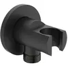 Image de Ideal Standard, Barre de douche + curseur, Coude de raccordement mural IDEALRAIN avec support de douche rond, Silk Black