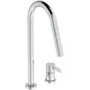 Image de Ideal Standard, Robinetterie de cuisine, Robinet de cuisine deux trous, douchette extractible pivotante deux fonctions, chromé