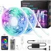 Image de 20M Ruban LED RGB Musique Bluetooth Bande LED RGB 12V, Contrôlé par APP, IR Télécommande et Contrôleur 28 Modes de Style