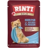 Image de 10x100g RINTI Gold pur poulet, coeurs de volaille nourriture humide pour chien