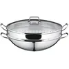 Image de WMF Ensemble de woks en acier inoxydable Macao, 4 pièces, 36 cm, passe au four, Poêle + casserole, Argent