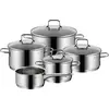 Image de WMF Astoria set de casseroles 9 pièces, acier inoxydable, Cromargan poli miroir, Poêle + casserole, Argent