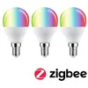 Image de Standard 230 V Smart Home Zigbee 3.0 Sphérique LED E14 3x470lm 3x5W RGBW+ gradable Dépoli