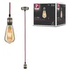 Image de Neordic Luminaire en suspension Eldar E27 max. 60W Rouge#Nickel brossé gradable Métal