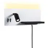 Image de Applique LED Serra USB C 2700K 520lm / 180lm 230V 5,5W / 2,6W gradable Blanc dépoli#Noir mat