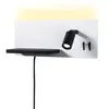 Image de Applique LED Serra USB C 2700K 520lm / 180lm 230V 5,5W / 2,6W gradable Blanc dépoli#Noir mat