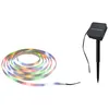 Image de Strip LED Solaire 3m incl. capteur crépusculaire et batterie 3m revêtue IP44 0,3W 16 LEDs/m RGB