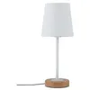 Image de Lampe à poser Stellan E27 max. 20W Blanc#Bois Tissus#Métal#Bois