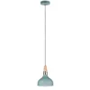 Image de Luminaire en suspension Juna E14 max. 20W Vert satiné#Cuivre#Bois gradable Métal#Bois