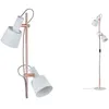 Image de Neordic Lampadaire Haldar E14 max. 2x20W Blanc#Cuivre Dépoli Métal