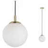 Image de Neordic Luminaire en suspension Menja E27 max. 20W Blanc#Laiton brossé gradable Verre#Métal