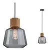 Image de Neordic Luminaire en suspension Elia E27 max. 20W Verre fumé, Liège, Noir gradable Verre, Liège, Métal