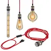 Image de Neordic Luminaire en suspension Eldar connecteur inclus E27 max. 20W Rouge#Nickel brossé gradable Métal