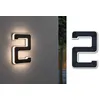 Image de Solar Numéro de maison lumineux LED avec batterie interchangeable Numéro 2 IP44 3000K 6lm Noir
