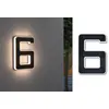 Image de Solar Numéro de maison lumineux LED avec batterie interchangeable Numéro 6 IP44 3000K 6lm Noir