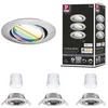 Image de Spot encastré LED Smart Home Zigbee 3.0 Base Coin Kit de base orientable rond 90mm 20° Coin 3x4,9W 3x420lm 230V gradable RGBW+ Acier brossé