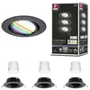 Image de Spot encastré LED Smart Home Zigbee 3.0 Base Coin Kit de base orientable rond 90mm 20° Coin 3x4,9W 3x420lm 230V gradable RGBW+ Noir mat